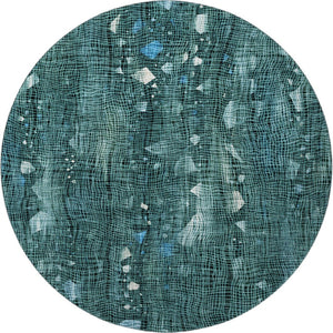 HomeRoots 8' X 10' Teal and Ivory Abstract Area Rug - Stylish, Washable, UV-Protected for Busy Homes & Pets 717564