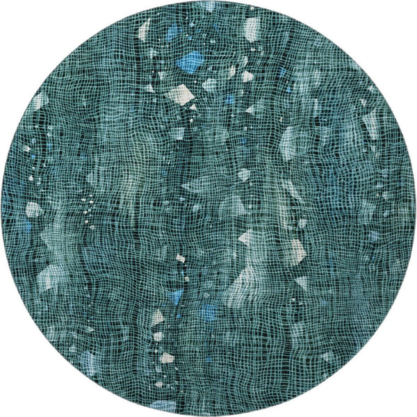 HomeRoots 8' X 10' Teal and Ivory Abstract Area Rug - Stylish, Washable, UV-Protected for Busy Homes & Pets 717564