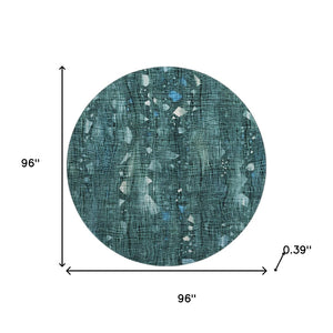 HomeRoots 8' X 10' Teal and Ivory Abstract Area Rug - Stylish, Washable, UV-Protected for Busy Homes & Pets 717564