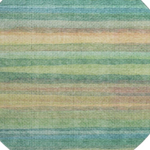 HomeRoots 8' X 10' Sage and Peach Striped Washable Area Rug - UV Protected, Stain Resistant, Stylish Comfort 717570