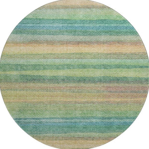 HomeRoots 8' X 10' Sage and Peach Striped Washable Area Rug - UV Protected, Stain Resistant, Stylish Comfort 717570
