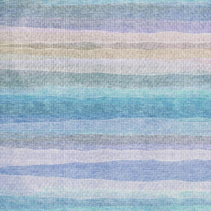 HomeRoots 5' X 8' Aqua and Lavender Striped Washable Area Rug - Durable, UV Protected, Family-Friendly Design 717574