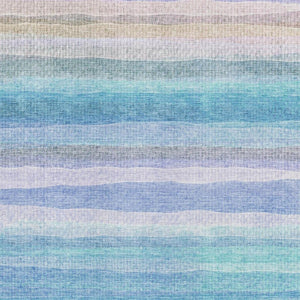HomeRoots 10' X 14' Aqua & Lavender Striped Area Rug - Washable, UV Protected, Kid & Pet Friendly Design 717578