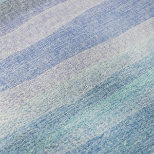 HomeRoots 10' X 14' Aqua & Lavender Striped Area Rug - Washable, UV Protected, Kid & Pet Friendly Design 717578