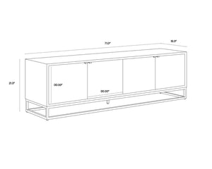 Sunpan FUENTES Stylish Media Console & Storage Cabinet - Luxurious Oak, Soft-Close Doors, Ample Storage Space 106751