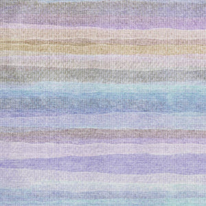 HomeRoots 10' X 14' Striped Area Rug in Lavender & Sky Blue - Washable, UV-Protected, Durable & Stylish! 717596