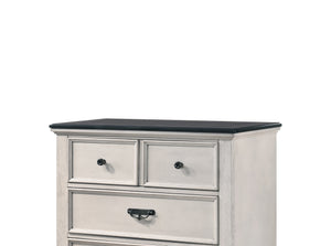 English Elm Beautiful Farmhouse Chest of Drawers with Vintage Molding and Black Nickel Hardware for Elegant Storage Beige 38.25 L x 20.2 W x 47.5 H B011P228556