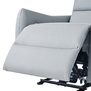 English Elm Wall Zero Wall Power Recliner Chair with Overstuffed Backrest, USB Type-C Charging Port, Space-Saving Electric Recliner for Small Rooms Blue Gray W1028S00036
