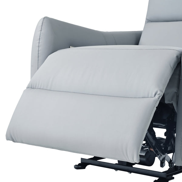 English Elm Wall Zero Wall Power Recliner Chair with Overstuffed Backrest, USB Type-C Charging Port, Space-Saving Electric Recliner for Small Rooms Blue Gray W1028S00036