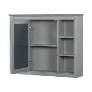 English Elm 36'' Bathroom Vanity With Medicine Cabinet - Modern Grey Storage Solution With Soft-Closing Design SW000134AAE-3