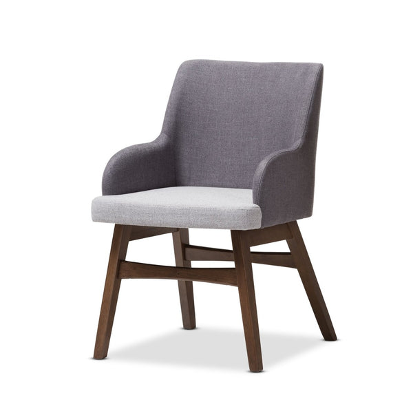 Baxton Studio Baxton Studio 5-Piece Mid-Century Modern Dining Set with Upholstered Armchairs for Stylish Comfort Monte Rectangular Monte-Dark Grey-5PC Dining Set