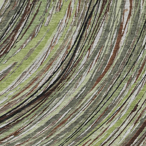 HomeRoots 5' X 8' Sage and Ivory Abstract Area Rug - Stylish, Washable, UV Protected for Modern Interiors 717604