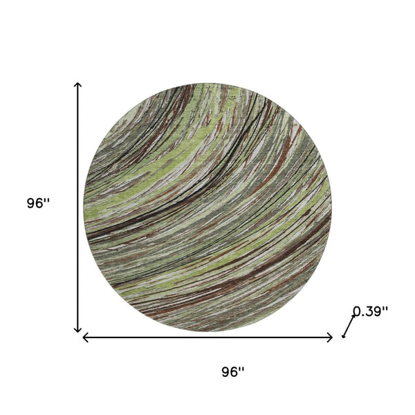 HomeRoots 8' X 10' Sage and Ivory Abstract Area Rug – Stylish, Washable, UV-Protected, Non-Slip for Modern Homes 717606