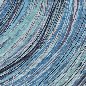 HomeRoots 5' X 8' Blue And Ivory Abstract Area Rug - Stylish, Washable, UV-Protected, Stain-Resistant Design! 717610