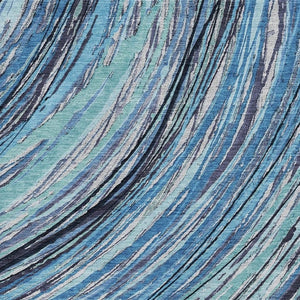 HomeRoots 10' Blue and Ivory Abstract Washable Area Rug - Durable, Stain Resistant, UV Protected for Homes! 717614