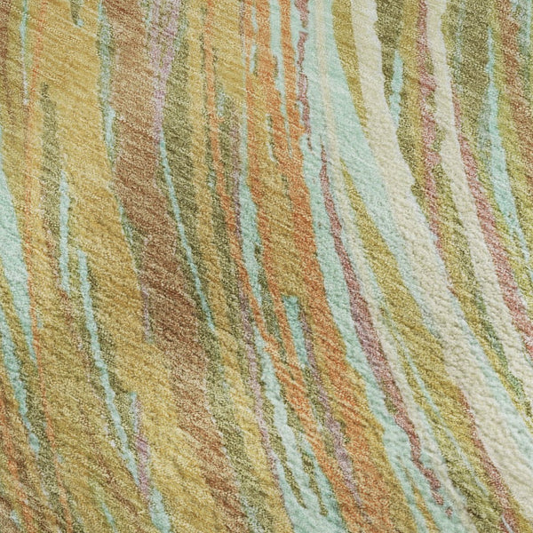 HomeRoots 9' X 12' Gold And Copper Abstract Area Rug - Washable, UV-Protected, Modern Design for Busy Homes 717625