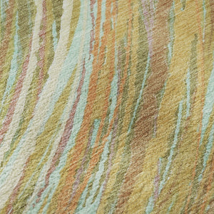 HomeRoots 9' X 12' Gold And Copper Abstract Area Rug - Washable, UV-Protected, Modern Design for Busy Homes 717625