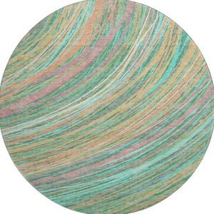 HomeRoots 8' X 10' Teal and Pink Abstract Area Rug - Washable, UV-Protected, Durable for Modern Homes 717630