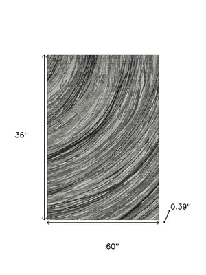 HomeRoots 5' X 8' Taupe and Gray Abstract Area Rug – Washable, UV Protected, Durable Design for Homes with Kids & Pets 717634
