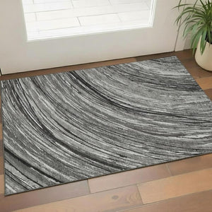 HomeRoots 5' X 8' Taupe and Gray Abstract Area Rug – Washable, UV Protected, Durable Design for Homes with Kids & Pets 717634