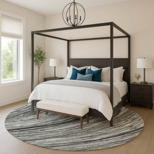 HomeRoots 8' X 10' Stylish Taupe & Gray Abstract Area Rug - Washable, UV Protected, Pet-Friendly Design 717636