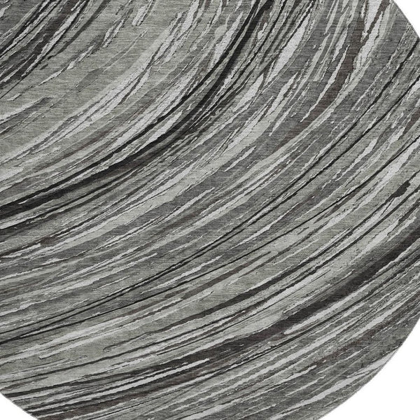 HomeRoots 8' X 10' Stylish Taupe & Gray Abstract Area Rug - Washable, UV Protected, Pet-Friendly Design 717636
