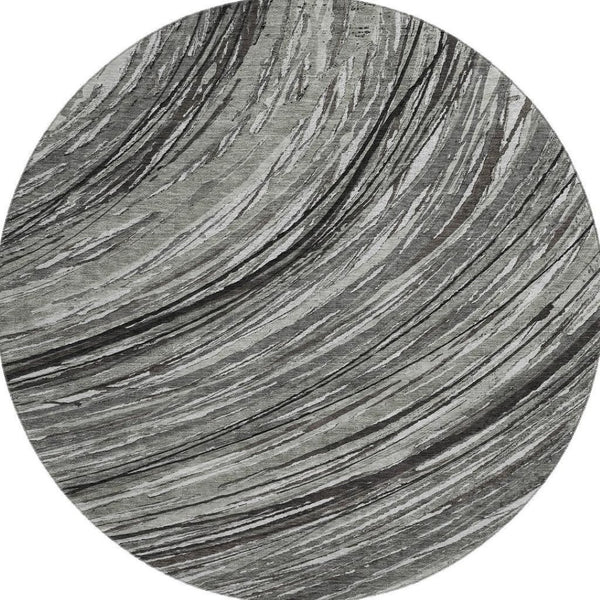 HomeRoots 8' X 10' Stylish Taupe & Gray Abstract Area Rug - Washable, UV Protected, Pet-Friendly Design 717636