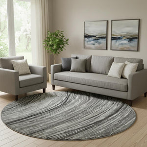 HomeRoots 8' X 10' Stylish Taupe & Gray Abstract Area Rug - Washable, UV Protected, Pet-Friendly Design 717636