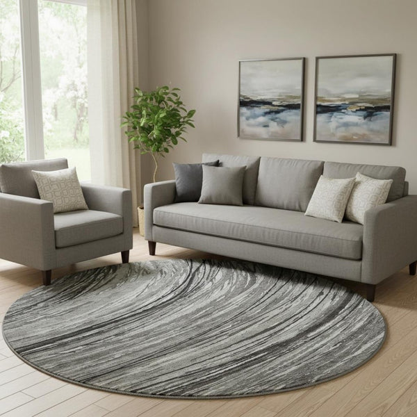 HomeRoots 8' X 10' Stylish Taupe & Gray Abstract Area Rug - Washable, UV Protected, Pet-Friendly Design 717636