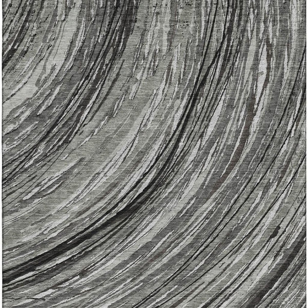 HomeRoots 9' X 12' Abstract Taupe and Gray Area Rug - Washable, UV Protected, Soft, Durable for High-Traffic Areas 717637