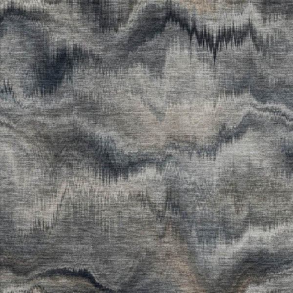 HomeRoots 5' X 8' Gray and Silver Abstract Area Rug – Washable, Stain Resistant, UV Protected for Modern Homes 717640