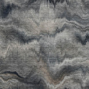 HomeRoots 8' Stylish Gray and Silver Abstract Washable Round Rug with UV Protection for Family Spaces 717641