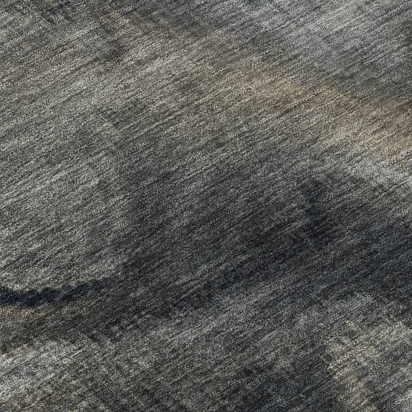 HomeRoots 8' Stylish Gray and Silver Abstract Washable Round Rug with UV Protection for Family Spaces 717641