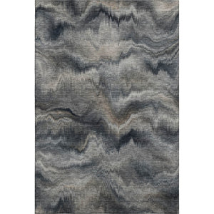 HomeRoots 9' X 12' Gray & Silver Abstract Washable Area Rug - UV Protected, Soft, Durable & Stain Resistant 717643