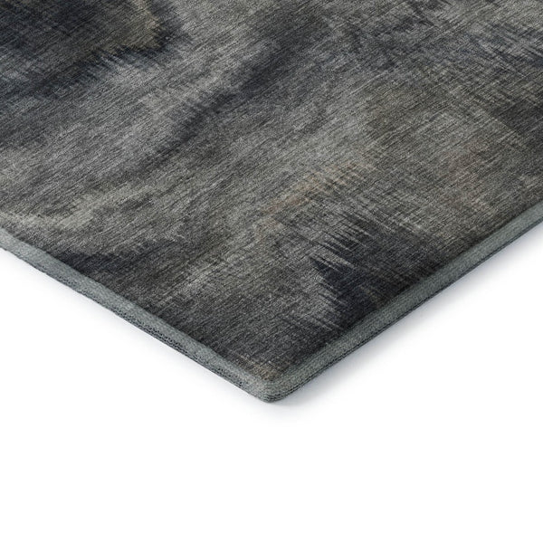 HomeRoots 9' X 12' Gray & Silver Abstract Washable Area Rug - UV Protected, Soft, Durable & Stain Resistant 717643
