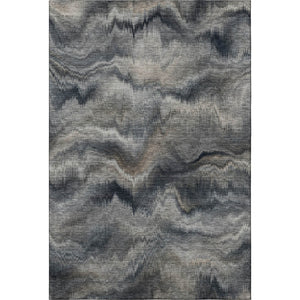 HomeRoots 9' X 12' Gray & Silver Abstract Washable Area Rug - UV Protected, Soft, Durable & Stain Resistant 717643
