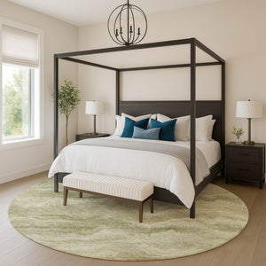 HomeRoots 8' X 10' Sage And Beige Abstract Washable Area Rug - Durable, Stain Resistant with UV Protection! 717648