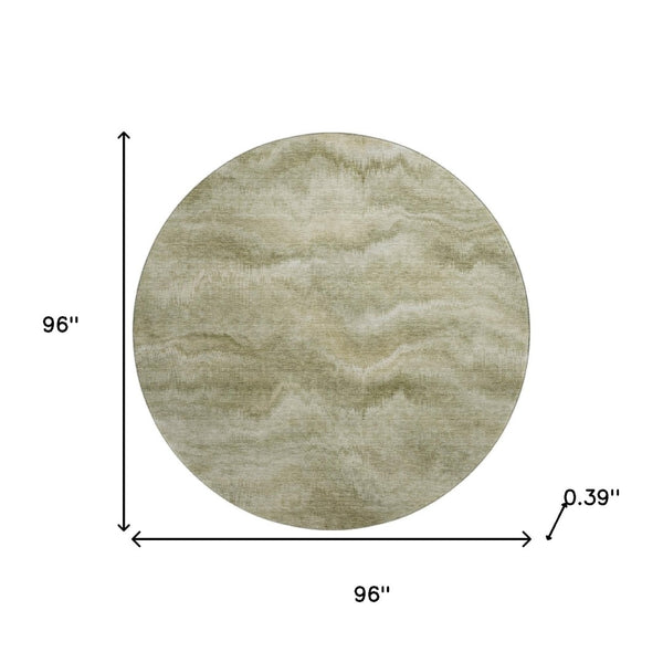 HomeRoots 8' X 10' Sage And Beige Abstract Washable Area Rug - Durable, Stain Resistant with UV Protection! 717648