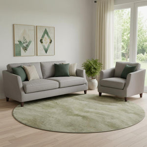 HomeRoots 8' X 10' Sage And Beige Abstract Washable Area Rug - Durable, Stain Resistant with UV Protection! 717648