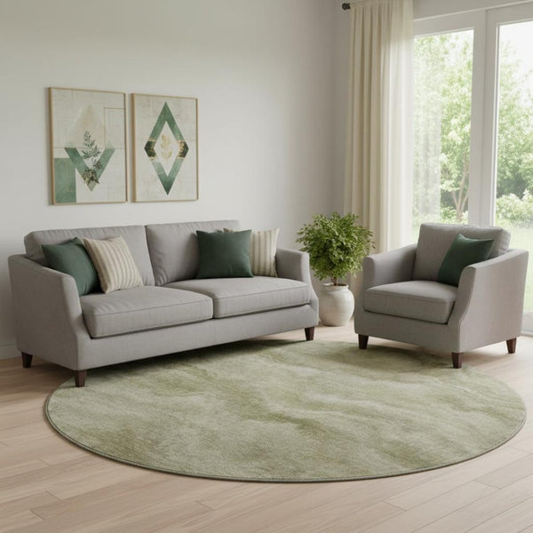 HomeRoots 8' X 10' Sage And Beige Abstract Washable Area Rug - Durable, Stain Resistant with UV Protection! 717648