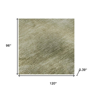HomeRoots 9' X 12' Sage and Beige Abstract Washable Area Rug - Durable, UV-Protected, Kid & Pet Friendly! 717649