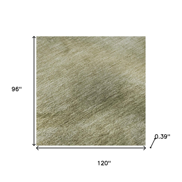 HomeRoots 9' X 12' Sage and Beige Abstract Washable Area Rug - Durable, UV-Protected, Kid & Pet Friendly! 717649