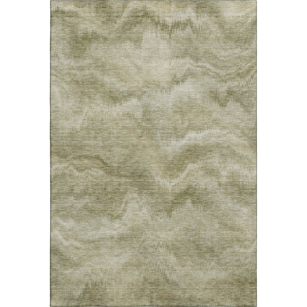 HomeRoots 10' X 14' Sage And Beige Abstract Area Rug - UV Protected, Machine Washable, Kid & Pet Friendly Design 717650