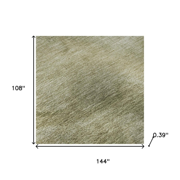 HomeRoots 10' X 14' Sage And Beige Abstract Area Rug - UV Protected, Machine Washable, Kid & Pet Friendly Design 717650