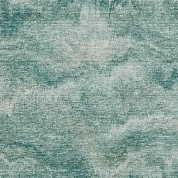 HomeRoots 5' X 8' Teal And Ivory Abstract Area Rug - Washable, UV Protected, Family-Friendly Design for Any Space 717652