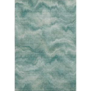 HomeRoots 8' Teal And Ivory Abstract Round Rug – Washable, UV-Protected, Stylish & Durable for Modern Spaces 717653