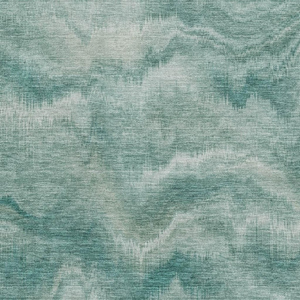 HomeRoots 8' Teal And Ivory Abstract Round Rug – Washable, UV-Protected, Stylish & Durable for Modern Spaces 717653