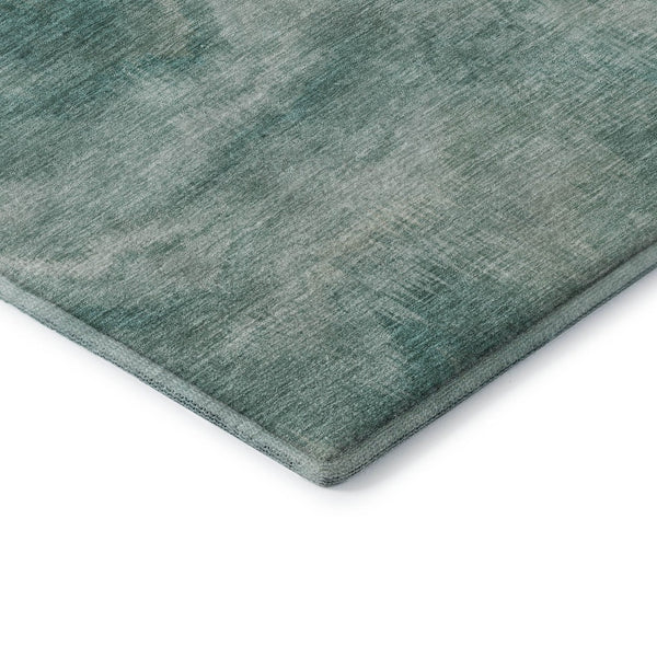 HomeRoots 8' Teal And Ivory Abstract Round Rug – Washable, UV-Protected, Stylish & Durable for Modern Spaces 717653