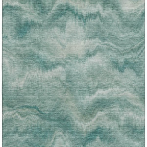 HomeRoots 8' Teal And Ivory Abstract Round Rug – Washable, UV-Protected, Stylish & Durable for Modern Spaces 717653