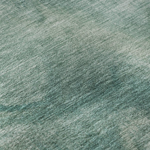 HomeRoots 8' Teal And Ivory Abstract Round Rug – Washable, UV-Protected, Stylish & Durable for Modern Spaces 717653